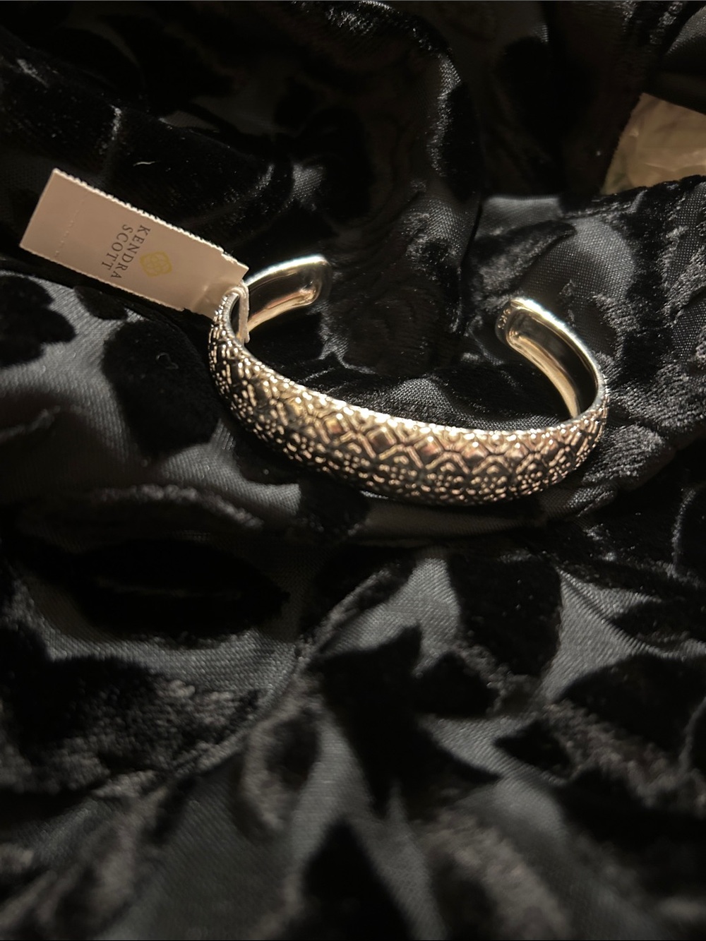 Kendra Scott Textured Silver Open Cuff Bracelet